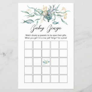 Under the Sea Jellyfish Baby Bingo Card Game Board