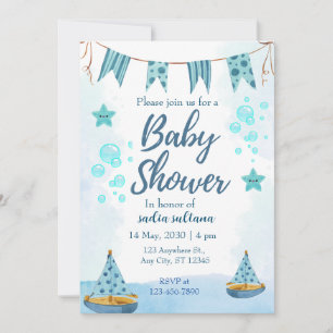 Under the Sea Joy: Personalized Baby Boy Shower  Invitation