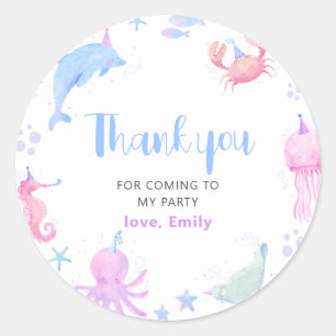 Under The Sea Kids Birthday  Classic Round Sticker