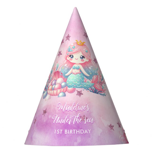 Under The Sea Kid's Birthday Party Hat (Front)