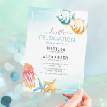 Under the Sea Kids Joint Birthday Invitation<br><div class="desc">Joint kids ocean themed birthday invitations featuring a simple white background,  watercolor tropical fish,  starfish,  and jelly fish,  and a modern "double celebration" birthday template that is easy to customize.</div>