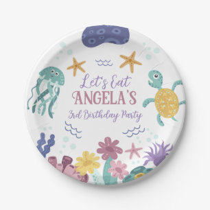 Under The Sea Kids Whimsical Ocean Kids Birthday Paper Plate