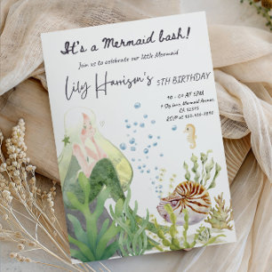 Under the Sea Little Girl Party Invitation