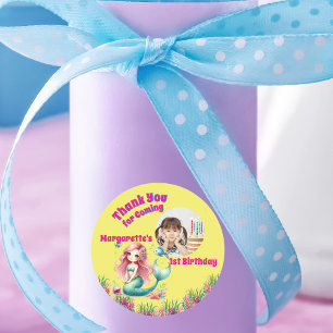 Under The Sea Magical Mermaid Girly Photo Classic Round Sticker