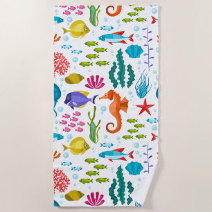 Under the sea-marine animals pattern beach towel