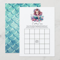 Under the Sea Mermaid Birthday Bingo Game