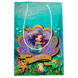 Under The Sea & Mermaid Birthday Girl Party Medium Gift Bag