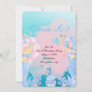 under the sea mermaid birthday invitation