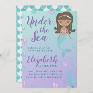 "Under the Sea" Mermaid Birthday Invitation