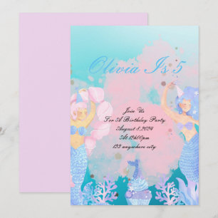 under the sea mermaid birthday invitation