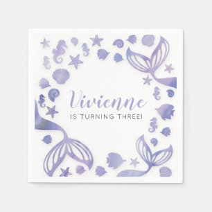 Under the Sea Mermaid Birthday Napkin