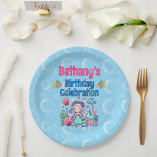 Under The Sea Mermaid Birthday Paper Plate