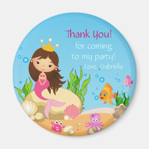 Under the Sea Mermaid Birthday  Thank You Magnet