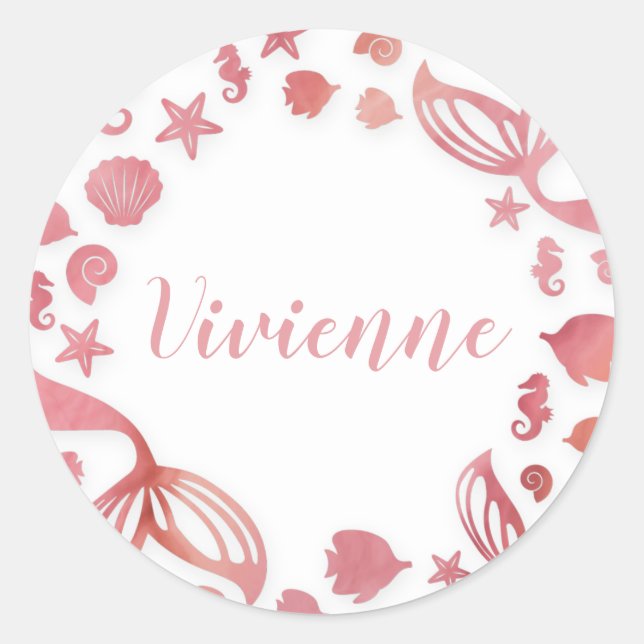 Under the Sea Mermaid Classic Round Sticker (Front)