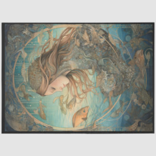 Under The Sea Mermaid Fish Art Decoupage Tissue Paper