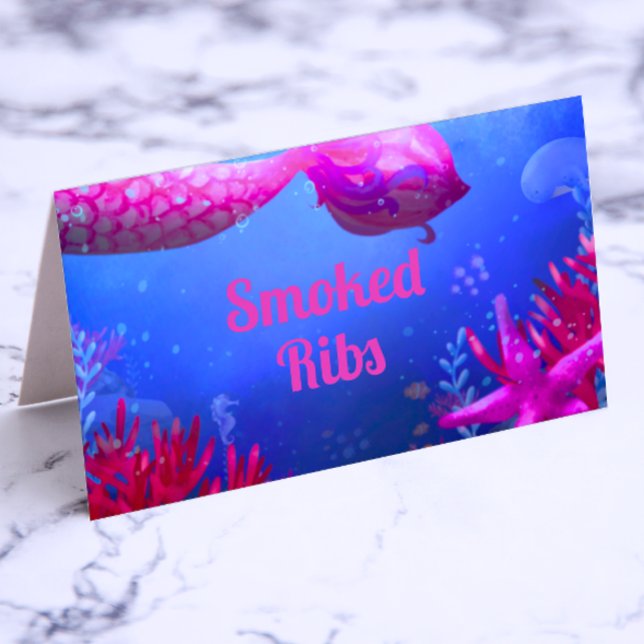 Under the Sea - Mermaid - Food label (Under the Sea - Girl Mermaid Birthday Food Label)