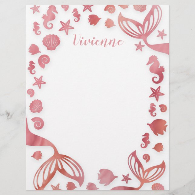 Under the Sea Mermaid Letterhead (Front)