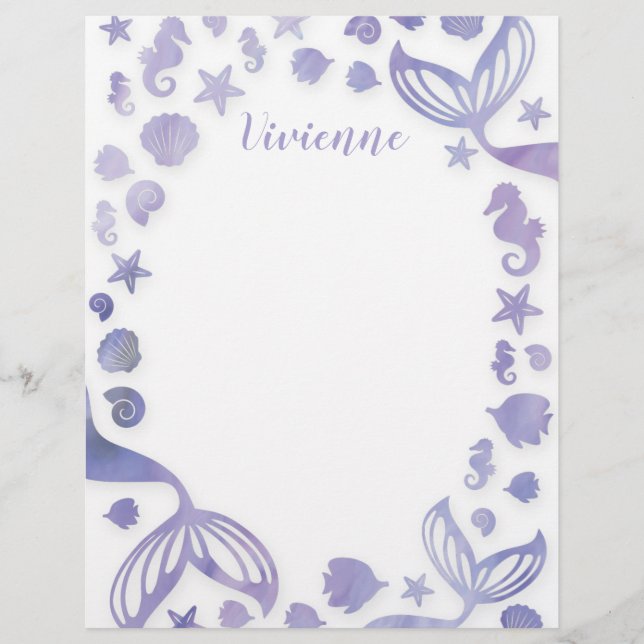 Under the Sea Mermaid Letterhead (Front)