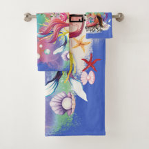 Under The Sea Mermaid Ocean Purple Turquoise