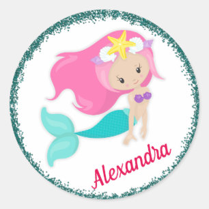 Under the Sea Mermaid Party Classic Round Sticker