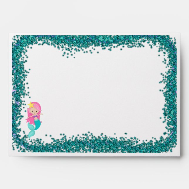 Under the Sea Mermaid Party Envelope (Front)
