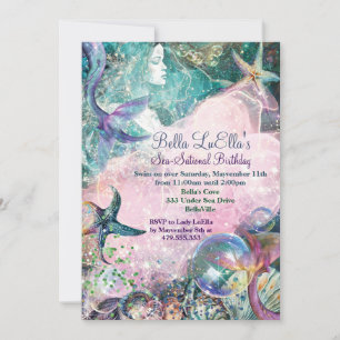 Under the Sea Mermaid Party Invitations