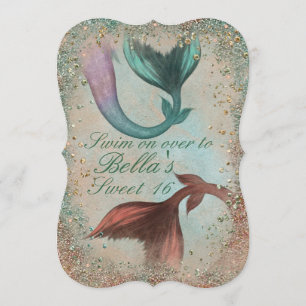 Under the Sea Mermaid Party Invitations