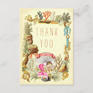 Under The Sea Mermaid Princess Thank You Card