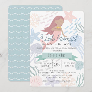 Under the Sea Mermaid Sea Green Baby Shower Invita Invitation