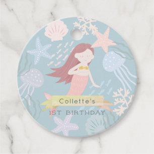Under the Sea Mermaid Sea Green Birthday Favour Ta Tags