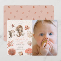 Under the Sea Mermaid Sea Pink 1st Birthday Photo