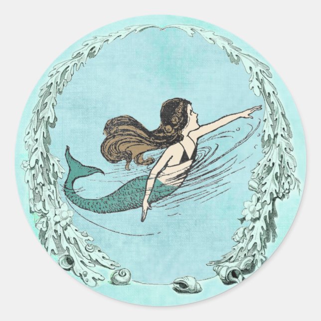 Under the Sea Mermaid Swimming Sticker (Front)