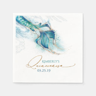 Under the Sea Mermaid Themed Quinceanera Napkin