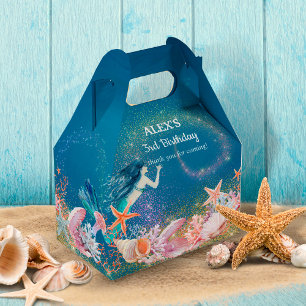 Under the Sea Mermaid Whimsical Birthday Party Favor Box