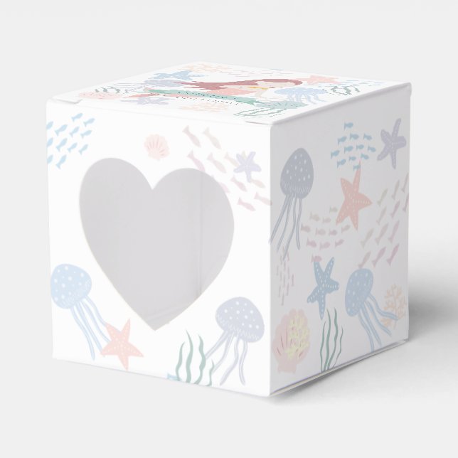 Under the Sea Mermaid White Birthday Favor Box (Front Side)
