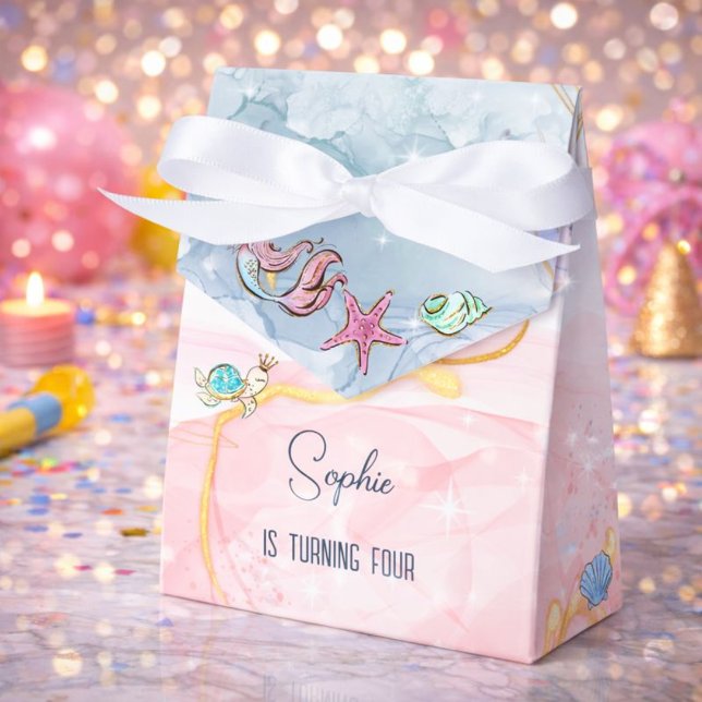 Under the sea Mermaids ocean birthday Favor Box (Creator Uploaded)