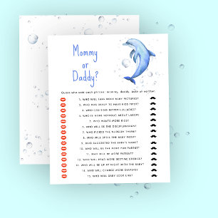 Under the sea - mommy or daddy baby shower game