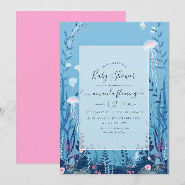 Under the Sea Nautical Baby Shower Invitation (Front/Back)
