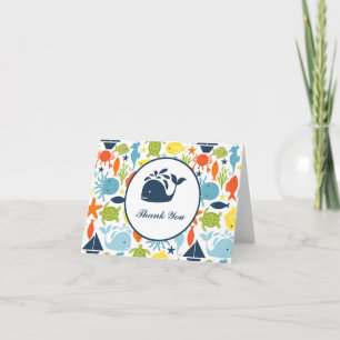 Under the Sea, Nautical Baby Shower Thank You Note Card