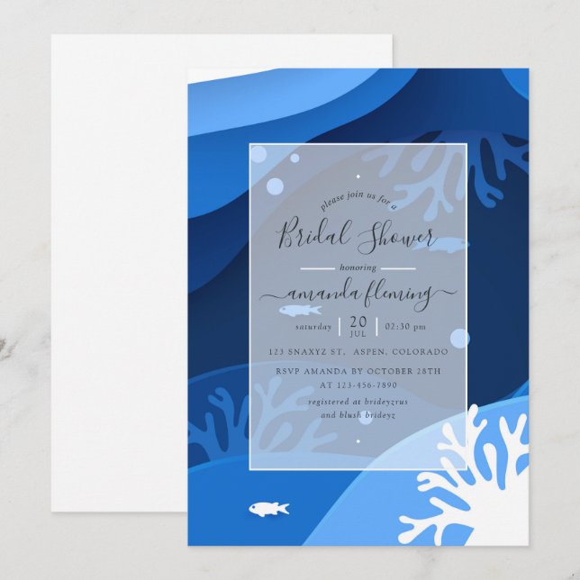 Under the Sea Nautical Bridal Shower Invitation (Front/Back)