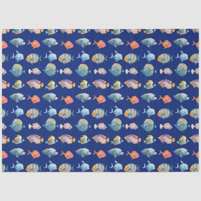 Under The Sea Nautical Fish Pattern Tissue Paper (Front)