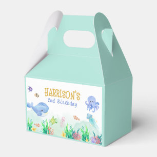 Under the Sea Nautical Whale Turtle Birthday Favor Box