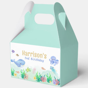 Under the Sea Nautical Whale Turtle Birthday Favor Box