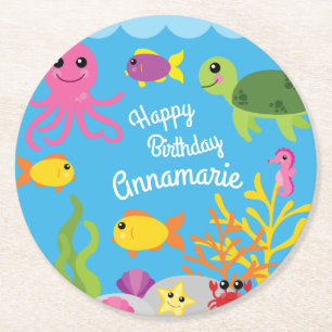 Under the Sea Ocean Animal Birthday Party Coasters