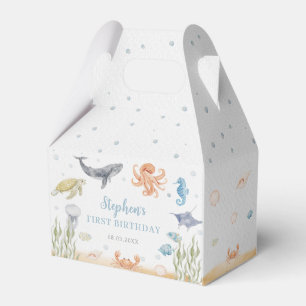 Under The Sea Ocean Animals 1st Birthday Favor Box