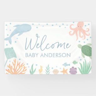 Under the Sea Ocean Animals Baby Shower Banner