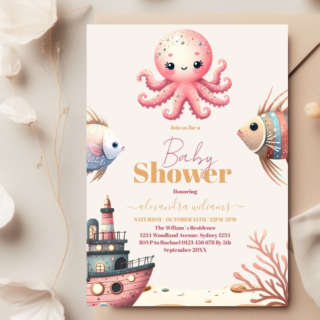 Under the Sea Ocean Animals Baby Shower Invitation (Creator Uploaded)
