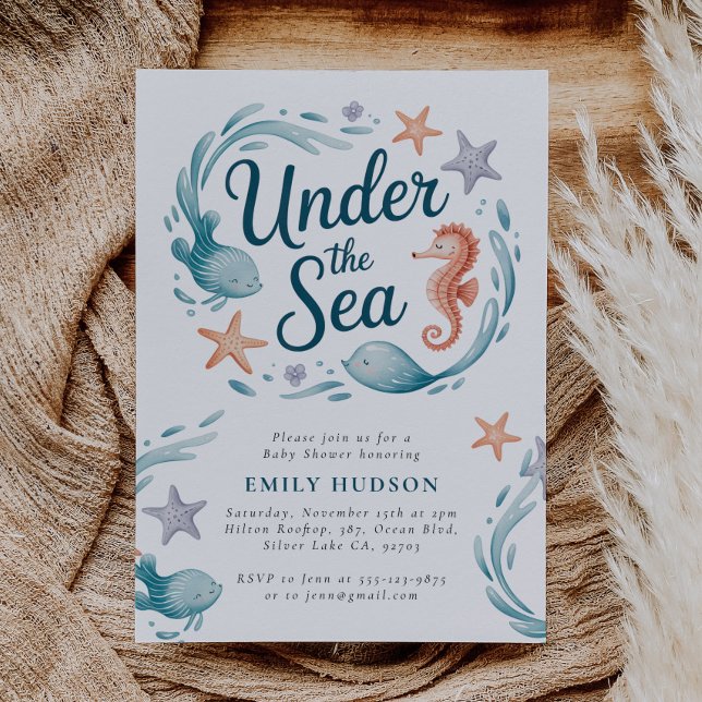 Under The Sea Ocean Animals Baby Shower Invitation (Creator Uploaded)