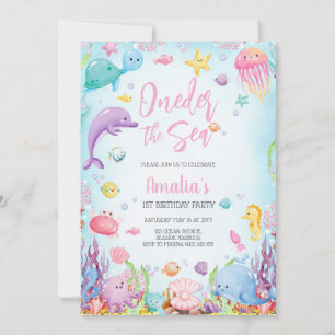 Under the Sea Ocean Animals Birthday Party Invitation