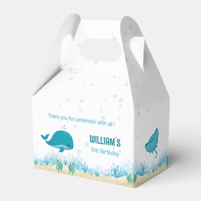 Under the sea Ocean Animals Favor Box (Front Side)